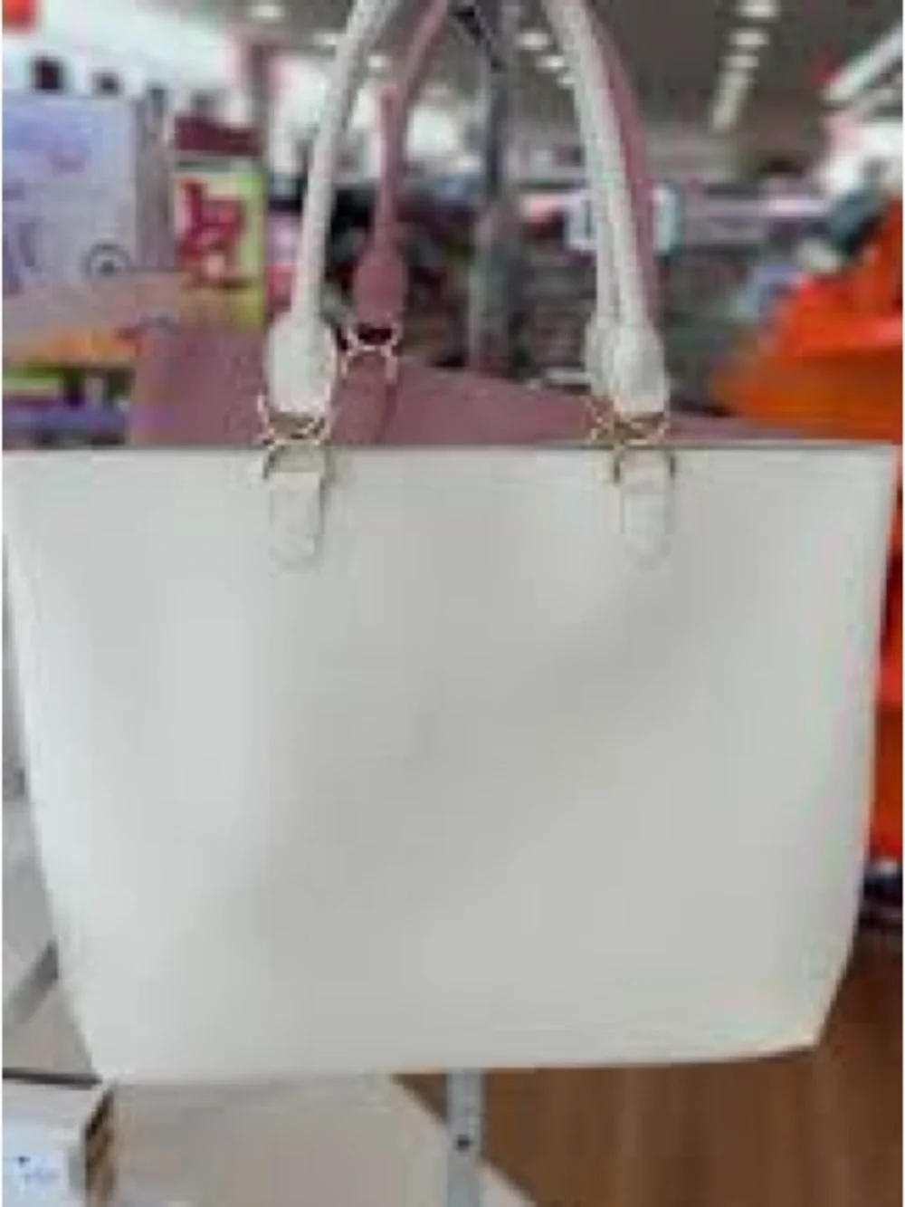 Cream Gold Buckle Large Tote, NWT